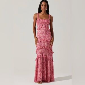 ASTR the label Olina pink ditsy floral dress🌸🌺